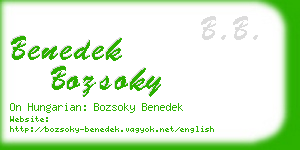 benedek bozsoky business card